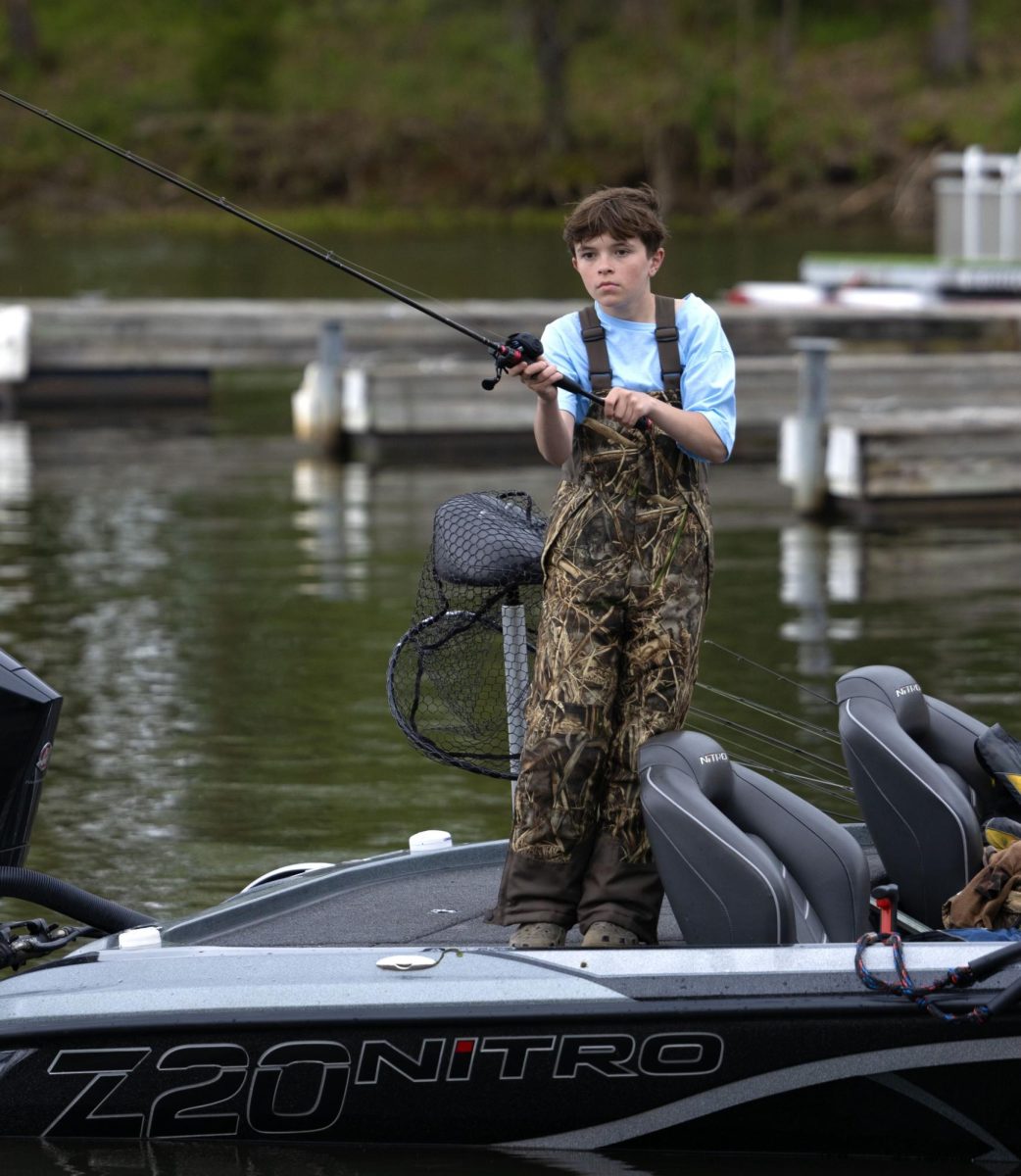 An angler casts a line during the 3rd Annual Trace Bittle Memorial Bass Fishing Tournament, held April 19 at Pyramid Acres Marina on Lake of Egypt. The event brought together participants of all ages to honor Trace Bittle’s memory and raise scholarship funds for Marion High School students.
