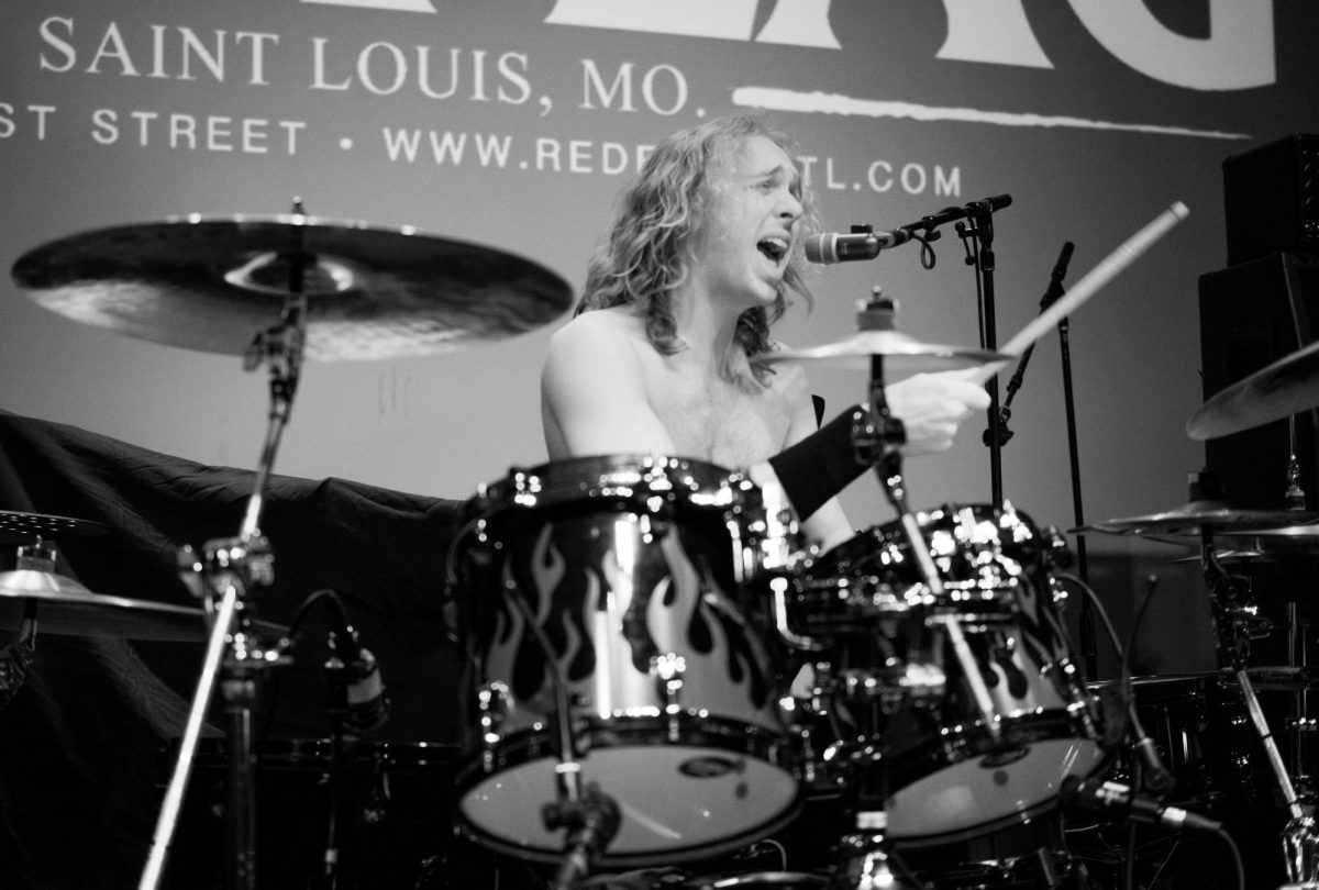 Drummer and vocalist Castor Hetfield of Bastardane performs on stage at Red Flag Concert Hall, St. Louis, MO, Nov. 01, 2025.
