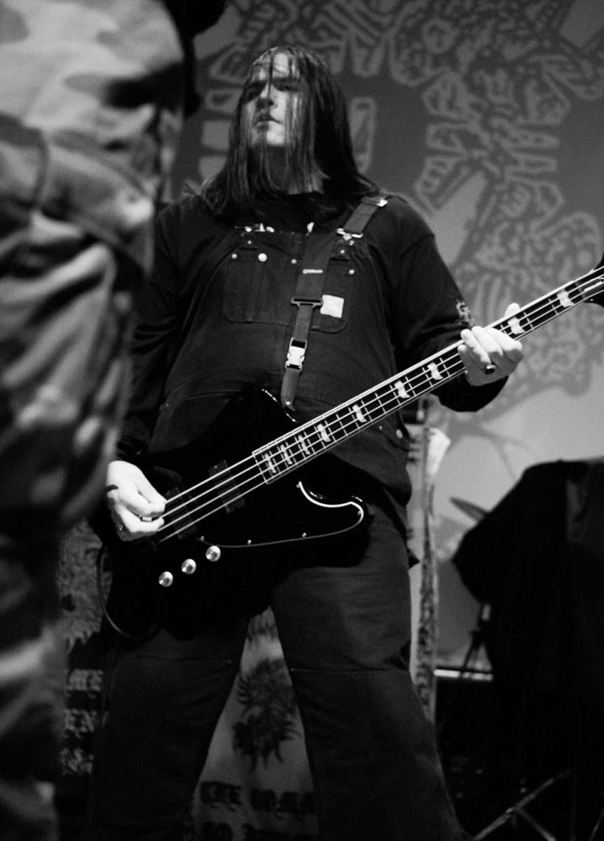 No Cure bassist Jake Murnane performs on stage at Red Flag Concert Hall in St. Louis, Mo., on Nov. 1, 2025.