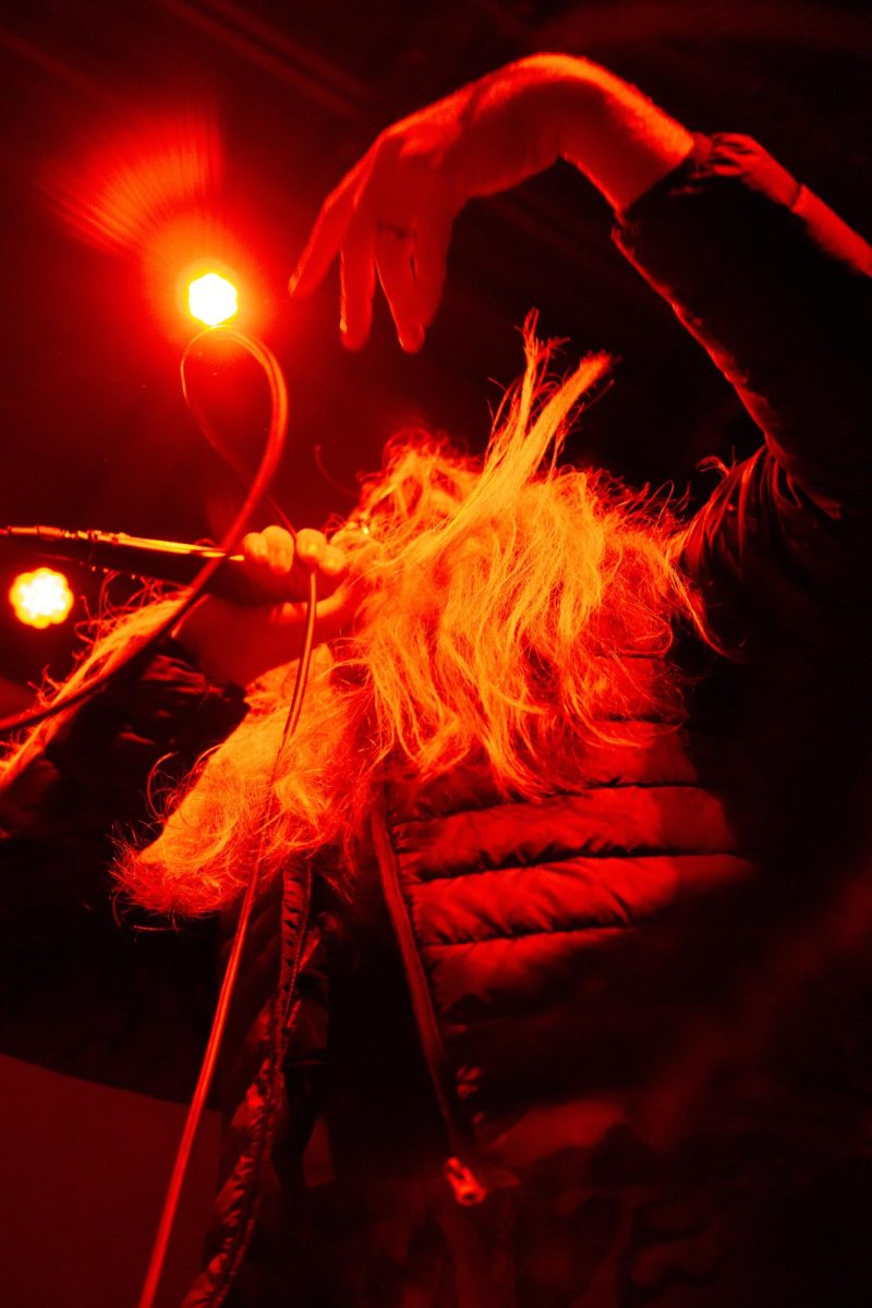 Vocalist Blaythe Steuer of No Cure performs on stage at Red Flag Concert Hall in St. Louis, Mo., on Nov. 1, 2025.